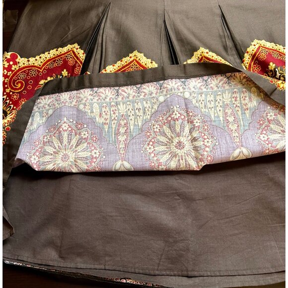 Ann Taylor Boho‎ Tapestry Print Y2K Revival Pleated Midi Skirt Size 12 - Picture 8 of 10